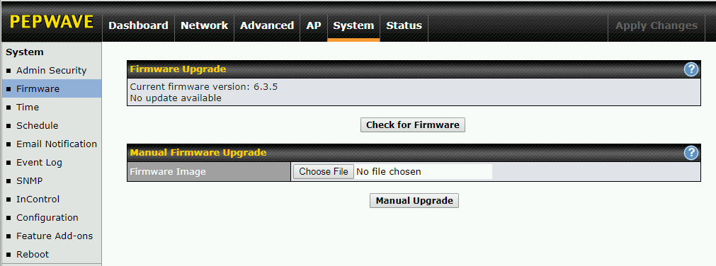 Pepwave Surf SOHO Firmware Update