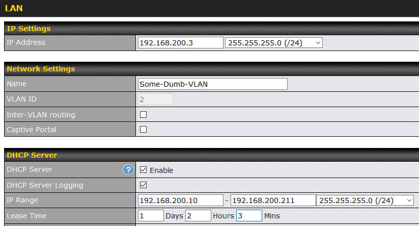 Specifying the subnet for a Peplink router